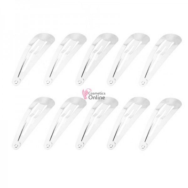 Clipsuri metalice pentru coafor CLP21DD, set 12 bucati Albe
